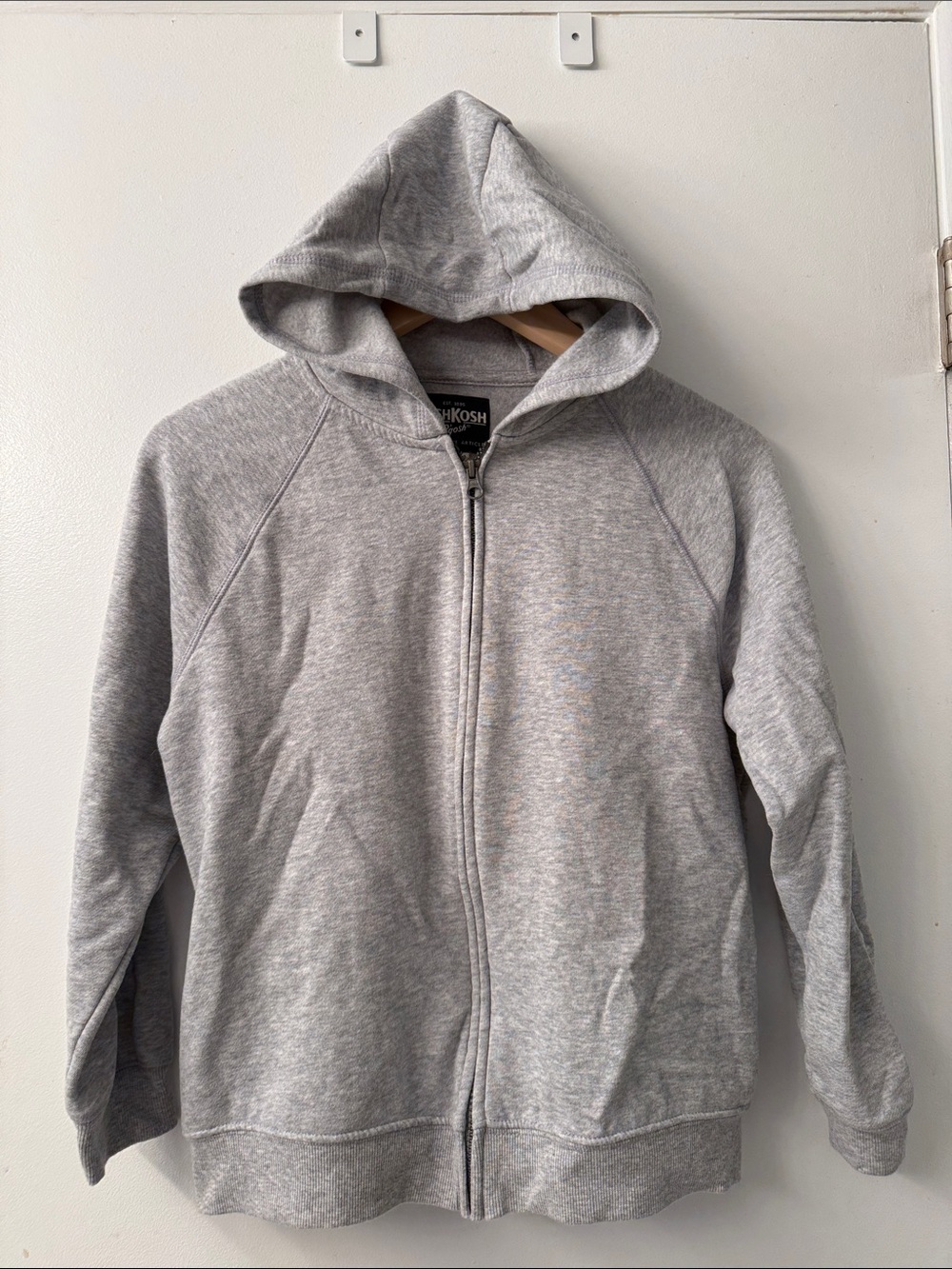 OshKosh B'gosh Light Gray Zip-Up Hoodie 12/12A